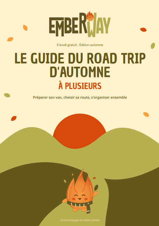 Couverture de l'e-book : Le guide du road trip d'automne à plusieurs