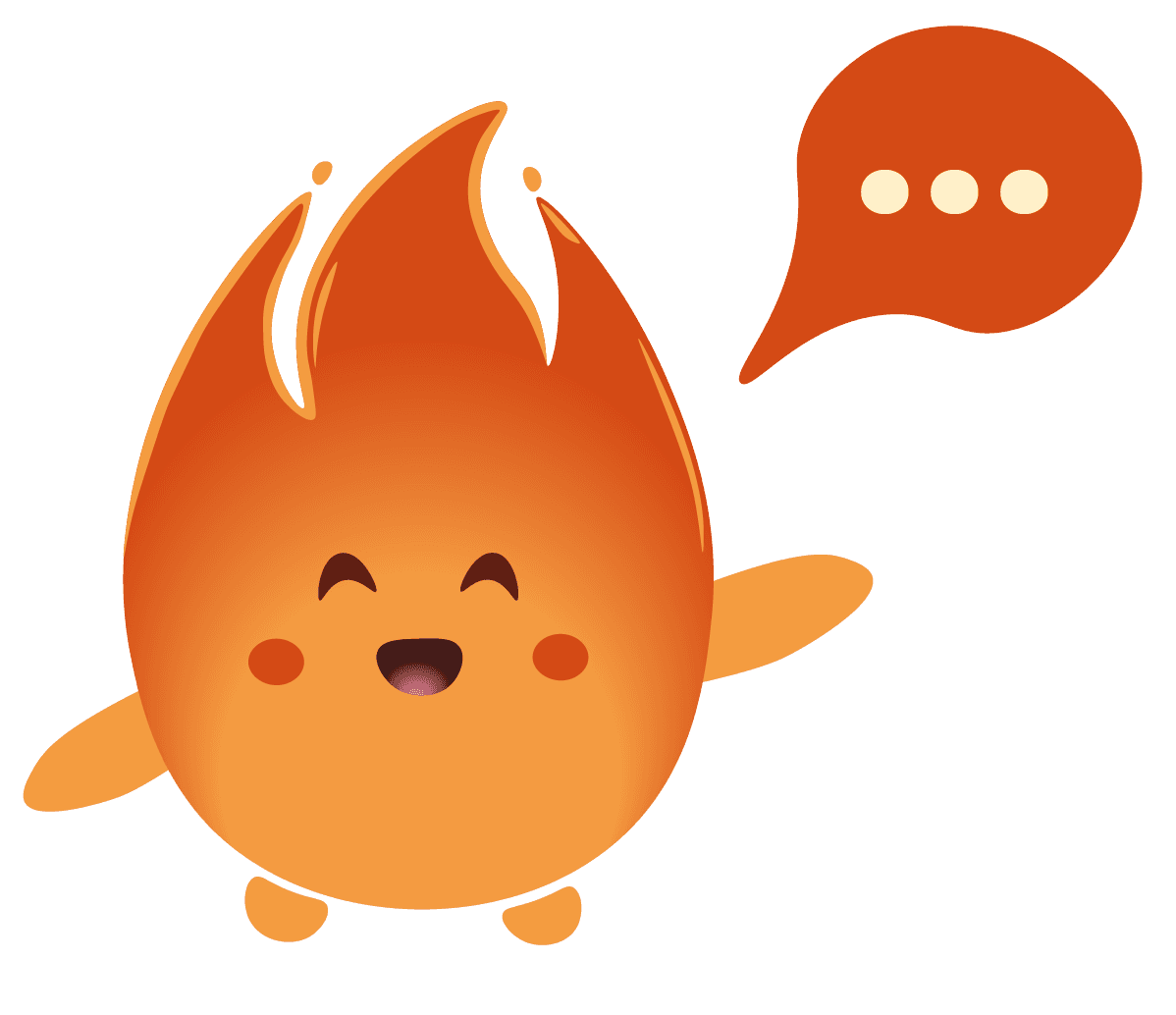Ember, la mascotte d'Emberway, en pleine discussion
